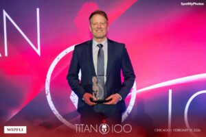Mike Murray, President of Thermosystems, receiving Titan 100 award